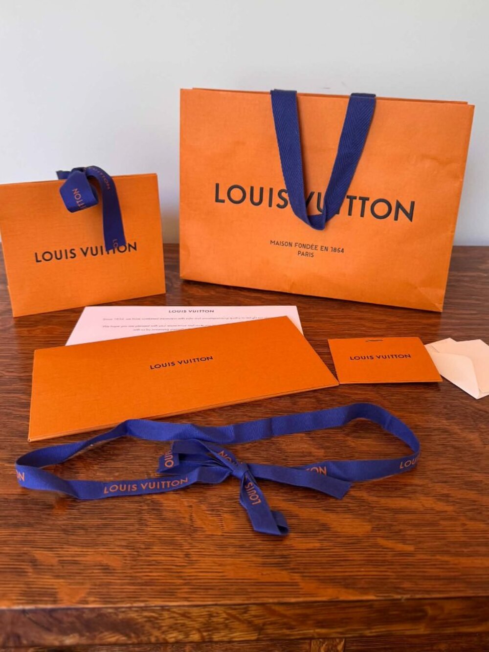 Genuine Louis Vuitton Shopping Bags, Cards, Envelopes, and Ribbon